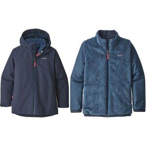Patagonia Girls 4-in-1 Everyday Jacket in Navy Blue Size S 7/8